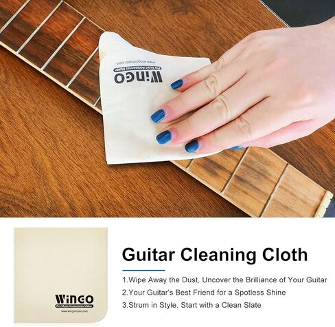 WINGO Guitar Cleaning and Care Kit, Polish and Cleaner, fretboard Lemon oil, Guitar String-cleaner, Cleaning cloth for guitar cleaning and maintenance in Kuwait