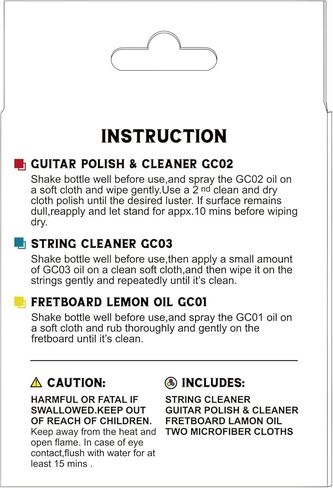 WINGO Guitar Cleaning and Care Kit, Polish and Cleaner, fretboard Lemon oil, Guitar String-cleaner, Cleaning cloth for guitar cleaning and maintenance in Kuwait