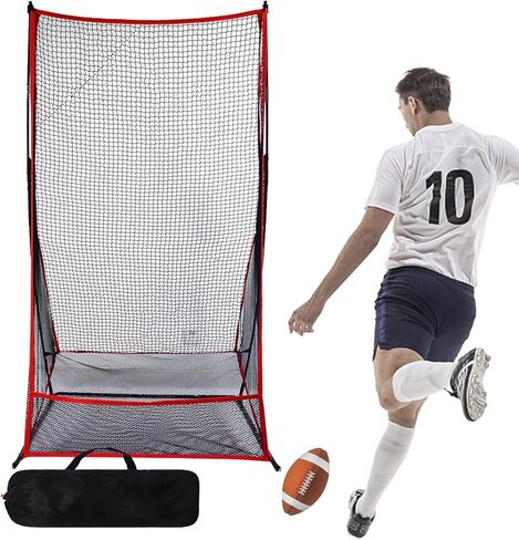 Football Kicking Cage - Portable Football Punting Practice Net with 3 Target Cloth - 3x6FT Sports Field Training Set for Youth Kickers & Adults in Kuwait