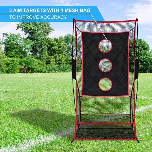 Football Kicking Cage - Portable Football Punting Practice Net with 3 Target Cloth - 3x6FT Sports Field Training Set for Youth Kickers & Adults in Kuwait