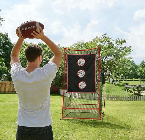 Football Kicking Cage - Portable Football Punting Practice Net with 3 Target Cloth - 3x6FT Sports Field Training Set for Youth Kickers & Adults in Kuwait