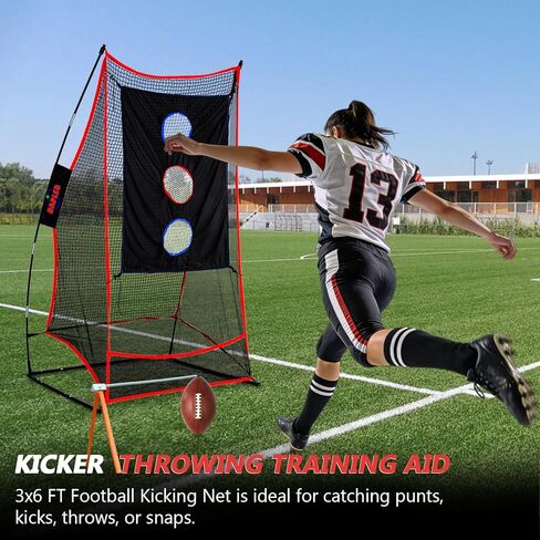 Kapler Football Kicking Net for Field Goals - 3x6FT Portable Football Net with Holder Tee - Sideline Practice for Backyard Skill Improvement in Kuwait