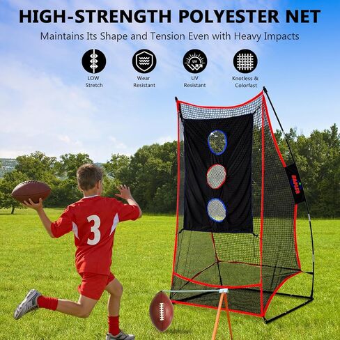 Kapler Football Kicking Net for Field Goals - 3x6FT Portable Football Net with Holder Tee - Sideline Practice for Backyard Skill Improvement in Kuwait