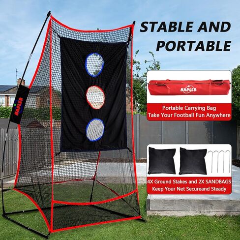 Kapler Football Kicking Net for Field Goals - 3x6FT Portable Football Net with Holder Tee - Sideline Practice for Backyard Skill Improvement in Kuwait