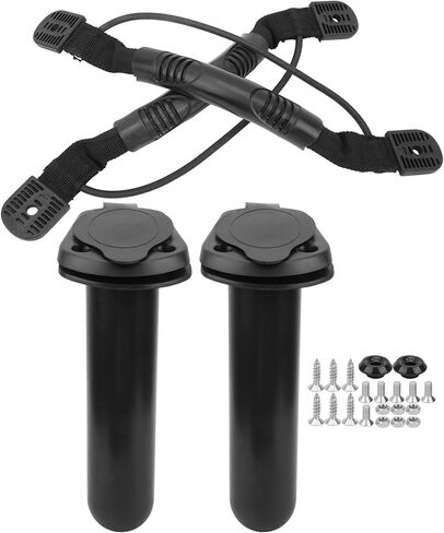 Canoeing Oblique Fixed Fishing Stand, Fixed Fishing Bracket with 30° Angled Rod Holder and Nylon Webbing Handle, Stainless Steel Buckle Set for Kayak Canoe Fishing Equipment in Kuwait