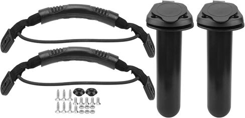 Canoeing Oblique Fixed Fishing Stand, Fixed Fishing Bracket with 30° Angled Rod Holder and Nylon Webbing Handle, Stainless Steel Buckle Set for Kayak Canoe Fishing Equipment in Kuwait