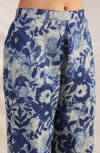 Janasya Indian Women's Indigo Pure Cotton Printed Casual wear Co-ord Set for Women in Kuwait