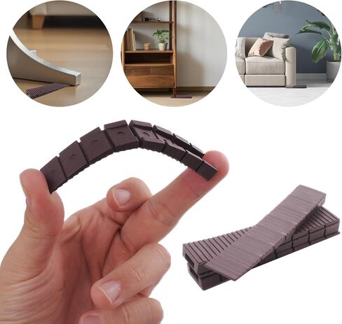 100 حزمة من حشوات الأثاث القابلة للتعديل، أسافين تسوية بلاستيكية 2-8 مم، تصميم ارتفاع منفصل للطاولات المتذبذبة والكراسي والخزائن ومستويات الأرضية البنية للأسطح غير المستوية in Kuwait