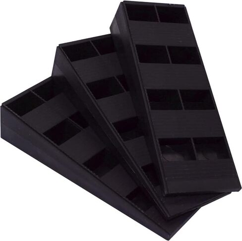 (Pack of 4) Black Plastic Rib Wedges 4.72" x 1.73" x 0.98" (120 x 44 x 25 mm) for Levelling Spacing Wedges Interlocking Wedges in Kuwait
