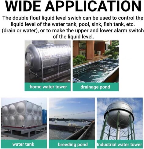 Stainless Steel Double Ball Float Switch,Switch Tank Water Level Controller Sensor for Tank Pool Sump Pump Control,10mm Action Range (150mm / 5.91in) in Saudi Arabia