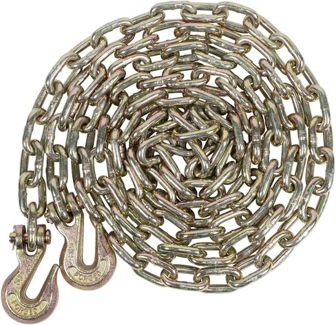 Mytee Products 4 Pcs G70 5/16" Chain & Easy Binder Kit - (2) 5/16"-3/8" Easy Ratcheting Chain Load Binder & (2) 5/16" x 20' G70 Transport Chain w/Grab Hooks - 4700 lbs WLL for Truck Trailer Tie Down in Kuwait