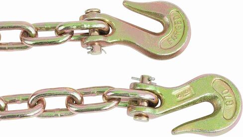 Mytee Products 4 Pcs G70 5/16" Chain & Easy Binder Kit - (2) 5/16"-3/8" Easy Ratcheting Chain Load Binder & (2) 5/16" x 20' G70 Transport Chain w/Grab Hooks - 4700 lbs WLL for Truck Trailer Tie Down in Kuwait
