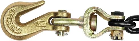 Mytee Products 4 Pcs G70 5/16" Chain & Easy Binder Kit - (2) 5/16"-3/8" Easy Ratcheting Chain Load Binder & (2) 5/16" x 20' G70 Transport Chain w/Grab Hooks - 4700 lbs WLL for Truck Trailer Tie Down in Kuwait