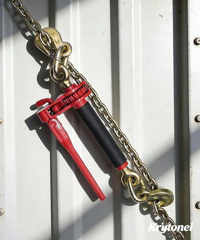 2 حزمة 5/16 "- 3/8" الثقيلة للطي مقبض سلسلة السقاطة الموثق تحميل الموثق مع خطافات انتزاع 7100 رطل WLL | مجلدات السلسلة لربط مقطورة الشاحنة المسطحة in Kuwait