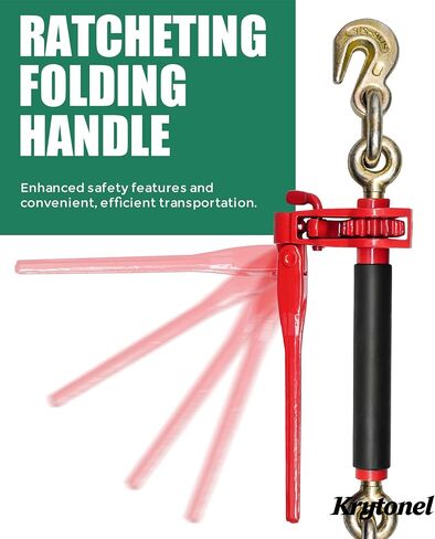 2 حزمة 5/16 "- 3/8" الثقيلة للطي مقبض سلسلة السقاطة الموثق تحميل الموثق مع خطافات انتزاع 7100 رطل WLL | مجلدات السلسلة لربط مقطورة الشاحنة المسطحة in Kuwait