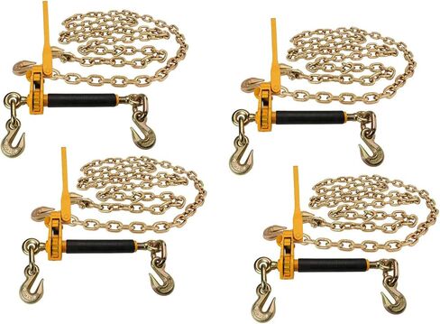 Mytee Products (4 Pack) 3/8" X 16' G70 Chain 5/16-3/8 Peerless QuikBinder Kit H5125-0658 Ratchet Load Binder WLL #7,100 in Saudi Arabia