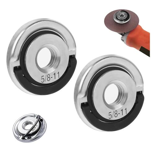 Angle Grinding Tool Flange Nut, Quick Change Locking Flange Nuts, Tool-Free Disc Replacement, Secure Grip & Durable Steel Construction Grinder Disc Nut, for M14, 5/8"-11 Thread (5/8-11 * 2Pcs) in Saudi Arabia