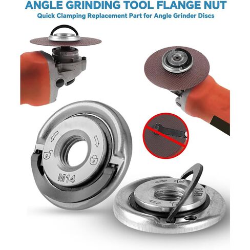 Angle Grinding Tool Flange Nut, Quick Change Locking Flange Nuts, Tool-Free Disc Replacement, Secure Grip & Durable Steel Construction Grinder Disc Nut, for M14, 5/8"-11 Thread (5/8-11 * 2Pcs) in Saudi Arabia