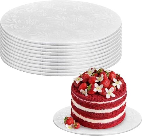 10 PCS Cake Drums, 1/4 Inch Thick 12 Inch Round Cake Boards, White, Professional Quality Cake Cardboards, Card Base, Cake Mat White in Saudi Arabia