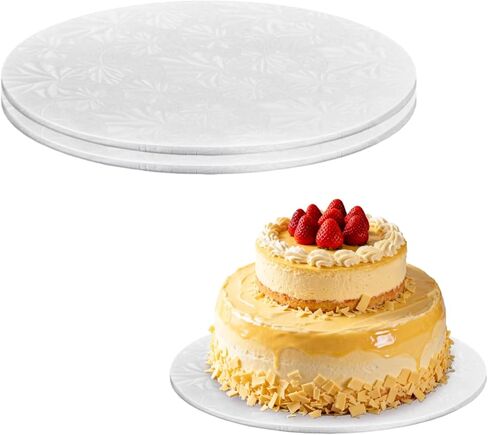 10 PCS Cake Drums, 1/4 Inch Thick 12 Inch Round Cake Boards, White, Professional Quality Cake Cardboards, Card Base, Cake Mat White in Saudi Arabia