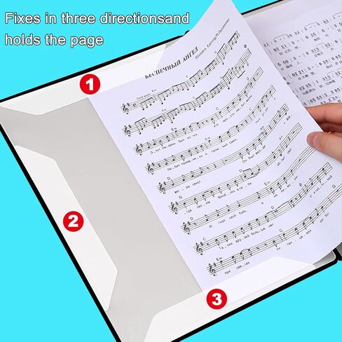 Sheet Music Folder, 20 Sleeves Spiral Music Binder for 40 Pages, Writeable 2-Sided Sheet Music Organizer, Lay Flat Design for Piano, Choir, Band, Letter Size 8.5 x 11, Black in Kuwait