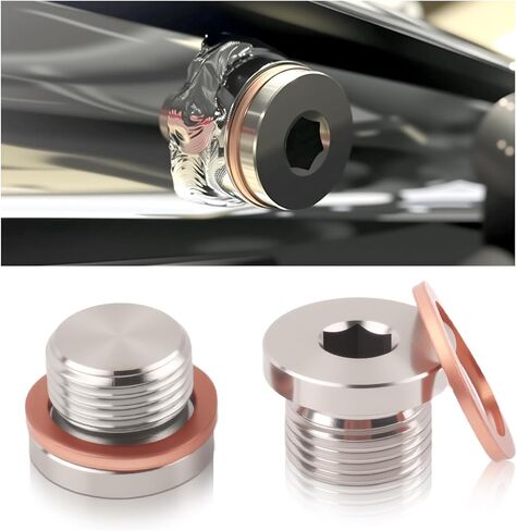 2PCS Sensor Plug with 2PCS O Rings,M18 X 1.5 Sensor Bung Plug with Inner Hexagonal Head,304 Stainless Steel Sensors Bypass Plugs Car Accessories for Providing Sealing in Kuwait