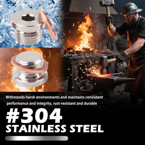 2PCS Sensor Plug with 2PCS O Rings,M18 X 1.5 Sensor Bung Plug with Inner Hexagonal Head,304 Stainless Steel Sensors Bypass Plugs Car Accessories for Providing Sealing in Kuwait