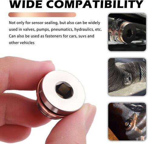 2PCS Sensor Plug with 2PCS O Rings,M18 X 1.5 Sensor Bung Plug with Inner Hexagonal Head,304 Stainless Steel Sensors Bypass Plugs Car Accessories for Providing Sealing in Kuwait
