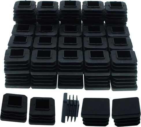 50 Pack 1 Inch Square Black Plastic Plug,Pipe Tubing End Cap,Plastic Plugs,Insert End Caps for 1" Outside Diameter Square Metal Tube, Chair Legs, Fence in Kuwait