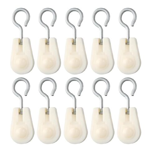 10Pcs White Nylon Mini Pulley Set, Plastic Wire Rope Pulley Wheels, Lightweight Clothesline Pulley Kit in Saudi Arabia