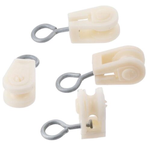 10Pcs White Nylon Mini Pulley Set, Plastic Wire Rope Pulley Wheels, Lightweight Clothesline Pulley Kit in Saudi Arabia