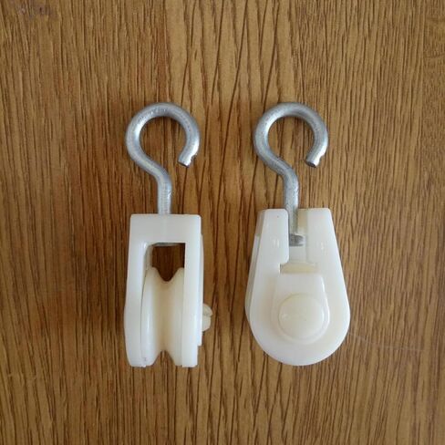 10Pcs White Nylon Mini Pulley Set, Plastic Wire Rope Pulley Wheels, Lightweight Clothesline Pulley Kit in Saudi Arabia