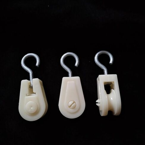10Pcs White Nylon Mini Pulley Set, Plastic Wire Rope Pulley Wheels, Lightweight Clothesline Pulley Kit in Saudi Arabia