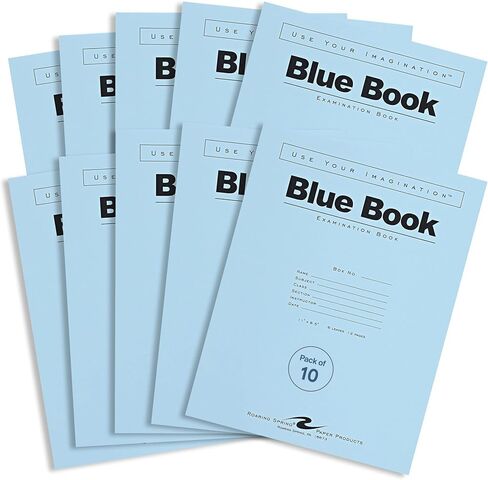 Roaring Spring Exam Blue Books, Case of 1000, 8.5" x 7", 6 Sheets/12 Pages, Wide Ruled with Margin, Proudly Made in the USA! in Saudi Arabia