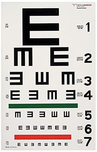 DUKAL 3064 Tech-Med Illuminated Eye Chart, Tumbling E, 20' Test Distance, 9" Width, 14" Length in Saudi Arabia