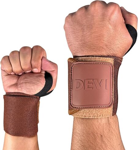 Wrist Wraps for Weightlifting 18" with Thumb Loop- Professional Quality, Best Wrist Support Wraps for Gym, Powerlifting Competition, Bodybuilding, Strength Training, Curls & Dips, Bench Press- Men and Women (Pair) DEVI in Saudi Arabia