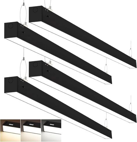 kadision 8FT LED ضوء خطي، 100W 13000lm 3000K/4000K/5000K قابل للتحديد، 0-10V عكس الضوء الخطي المعلق لصالة العرض المكتبية، 2-Pack المدرجة في قائمة ETL in Kuwait