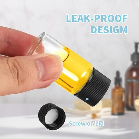 100 Pcs Clear Glass Vials 10ml, Small Glass Sample with Screw Caps, Lab Sample Vial for Liquid, Essential Oil, Perfume in Kuwait