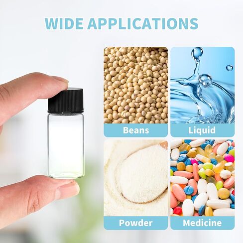 100 Pcs Clear Glass Vials 10ml, Small Glass Sample with Screw Caps, Lab Sample Vial for Liquid, Essential Oil, Perfume in Kuwait