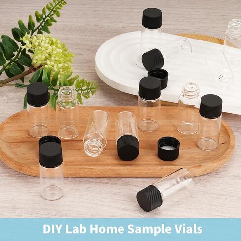 100 Pcs Clear Glass Vials 10ml, Small Glass Sample with Screw Caps, Lab Sample Vial for Liquid, Essential Oil, Perfume in Kuwait