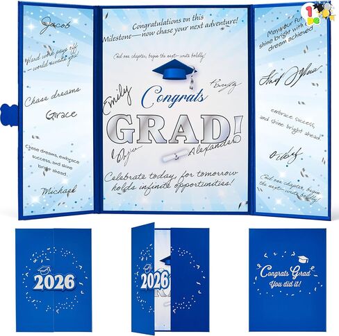 Joyin 2025 دفتر الزوار التخرج البديل (Black & Gold) ، 12 "توقيع تهانينا ديكورات حفل التخرج ، فئة 2025 بطاقة GRAG للهدية الدراسية في المدرسة الثانوية ، ضيف الحفلة توقيع الورق المقوى in Kuwait