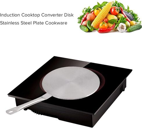 Stainless Steel Heat Diffuser Plate, Universal Cooker Heat Diffuser for Gas Electric Induction Stovetops, 22cm Even Heat Distributor with Handle for Non - Induction Pans in Kuwait