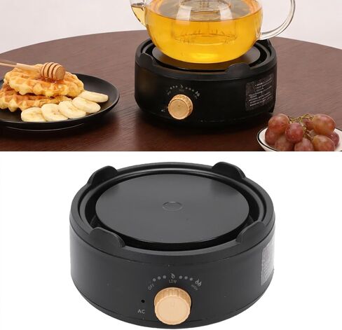 Fockety Glass Tea Maker Hot Plate, Mini Electric Stove 500W, Portable Round Hot Plate with Automatic Shut Off, for Boiling Water and Brewing Tea (US Plug 110V) in Saudi Arabia