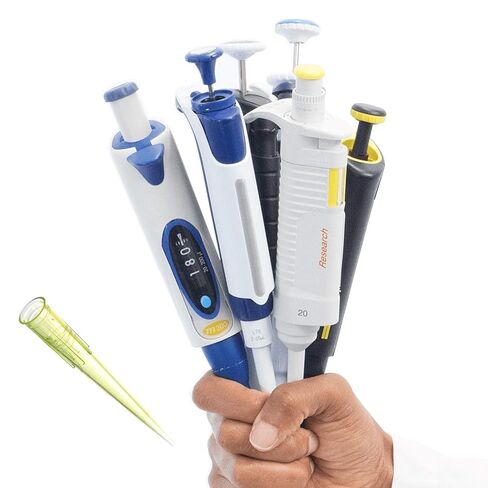 Universal 200ul Pipette Tips, Stack Racks, Sterile, DNase/RNase Free & Pyrogen Safe, Yellow 96 Tips/Rack, Pk x 5 Racks in Kuwait