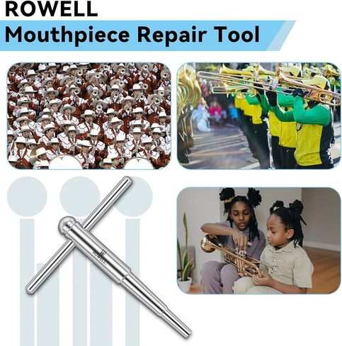 ROWELL Trumpet Mouthpiece Truing Tool Stainless Steel Repair Tool for Fixing Dented/Mishapen Trumpet & Trombone Mouthpieces Mouthpiece Maintenance in Kuwait