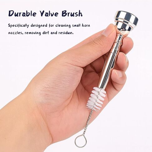 Trumpet Cleaning Kit, Clean and Care Horn, Trumpet Valve Oil Kit with Valve Oil, Slide Grease, Cork Grease, Cleaning Cloth, Mouthpiece/Valve/Bore Brushes, Polishing Cloth in Kuwait