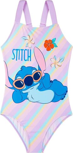 Disney Stitch | Barbie Girls Swimsuit, One Piece Teens Bathing Suit with Adjustable Straps, Beach Outfits 5–14Y in Saudi Arabia