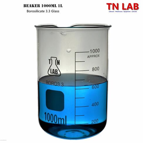 كوب TN LAB سعة 1 لتر من زجاج البورسليكات مع التخرج سعة 1000 مل وسعة 1 لتر 6 عبوات in Saudi Arabia