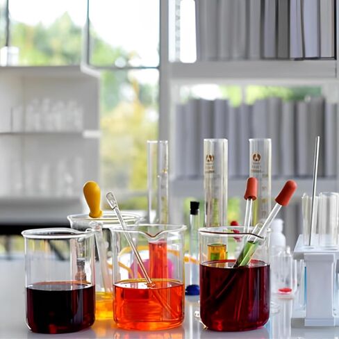 18 Pack 500 ml / 17.6 oz Plastic Beaker, Premium Polypropylene, 10mL Raised Graduations Graduated Beakers with Tapered Spout, Lab Measuring Cup for Resin, Science Experiment, Liquid Measuring in Saudi Arabia