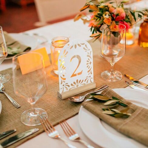 20 قطعة من أرقام طاولة الزفاف المكسيكية مع حوامل 1-20، 5 × 7 بوصات عرض قوس مزدوج الجوانب ديكورات الزفاف المكسيكية لقطع مركزية للاستقبال وديكورات الحفلات in Kuwait